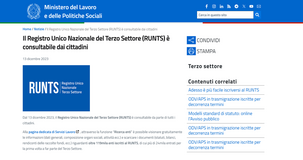 RUNTS: il registro degli ETS diventa un portale per i cittadini