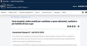 Domanda carta acquisti: requisiti e come si richiede
