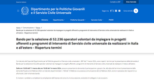  Servizio civile 2024: bando per 52.236 volontari, riaperti i termini di domanda 