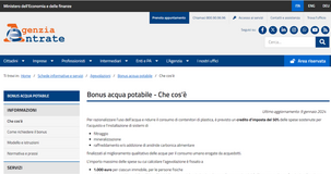 Bonus acqua potabile, come richiederlo? Domanda entro la scadenza del 28 febbraio 2024