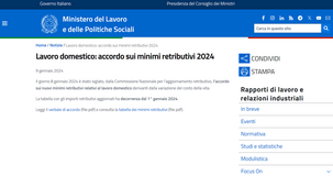 Tabella retribuzioni di colf e badanti 2024