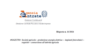 Impianti fotovoltaici: la corretta tassazione della produzione elettrica di società agricole