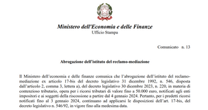 Contenzioso tributario: da quando si applica l'abrogazione del reclamo-mediazione?