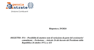 Fatturazione: il committente non può emettere note di variazione al documento rilasciato dal prestatore