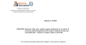 Dichiarazione dei redditi presentata dagli eredi senza la detrazione per le spese sanitarie pagate dal Fondo