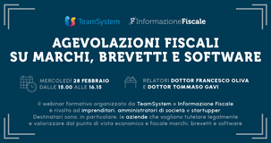 Agevolazioni fiscali su marchi, brevetti e software: il webinar del 28 febbraio