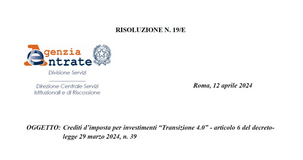 Transizione 4.0: bloccata la compensazione dei crediti d'imposta
