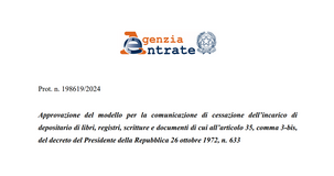 Depositario scritture contabili, pronto il modello per comunicare online la cessazione dell'incarico 
