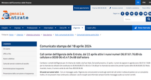 Contatti Agenzia delle Entrate: i nuovi numeri di telefono 