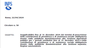Contributi PA: le istruzioni dell'INPS sulla proroga della prescrizione