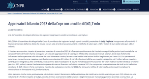 Cassa ragionieri: bilancio 2023 approvato con un utile di 161,7 milioni