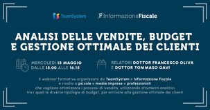 Analisi delle vendite, budget e gestione ottimale del cliente: il webinar del 15 maggio