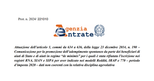 Aiuti di Stato: in arrivo le lettere di compliance dell'Agenzia delle Entrate