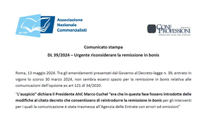Comunicazione crediti superbonus: ANC chiede la remissione in bonis