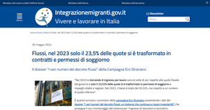 Decreto flussi: nel 2023 solo il 23 per cento delle quote si è trasformato in un contratto