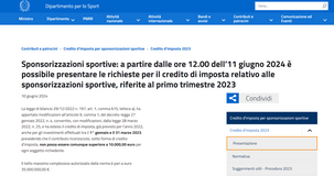 Bonus sponsorizzazioni sportive: domanda per il credito d'imposta entro il 10 agosto