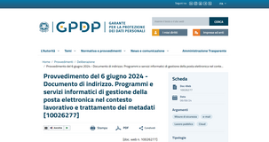 Privacy email aziendali: le nuove regole per la gestione dei metadati