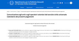 Servizio civile universale 2024: pagamento di maggio in arrivo 