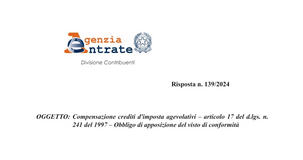Compensazione crediti agevolativi: via libera senza visto di conformità