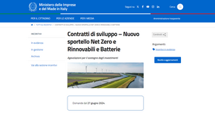 Contratti di sviluppo: al via le domande per rinnovabili e batterie 