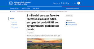 Dal MIMIT contributi fino a 30.000 euro per l'accesso alla tutela dei prodotti IGP