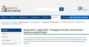 Rimborso dall'Agenzia delle Entrate? Le istruzioni sul pagamento sono una truffa