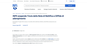 Note di rettifica e diffide, INPS: sospensione dal 26 luglio al 31 agosto 2024