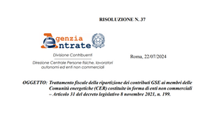 Comunità energetiche: per gli ETS la restituzione degli incentivi non è distribuzione di utili