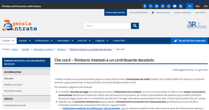 Rimborso IRPEF eredi: pagamento tramite dichiarazione dei redditi o domanda