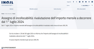 Assegno di incollocabilità: la rivalutazione dal 1° luglio 2024