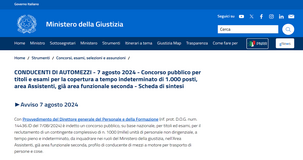 Concorso Ministero della Giustizia: in scadenza il bando per l'assunzione di 1.000 autisti
