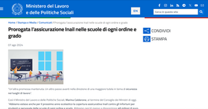 Assicurazione INAIL per la scuola: proroga fino al 2025