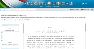 Frontalieri: imposta sostitutiva al 25 per cento, le novità nel DL Omnibus