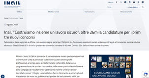 Concorsi INAIL 2024: 26.000 domande per 350 posti, le prossime scadenze