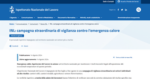 Controlli INL per rischio caldo: 40 per cento delle aziende non a norma