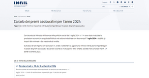 Premi INAIL 2024: rivalutati minimali e massimali di rendita per il calcolo