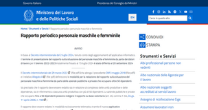 Rapporto biennale del personale maschile e femminile in scadenza il 20 settembre