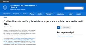 Bonus carta per le imprese editrici: via alle domande