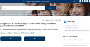 L'assegno di inclusione può coprire il pagamento di una struttura per anziani