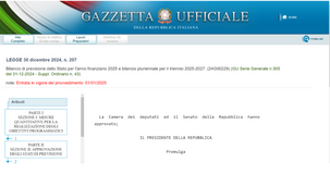 Legge di Bilancio 2025: le novità del testo pubblicato in Gazzetta Ufficiale