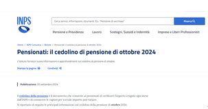 Cedolino pensione ottobre 2024: sul portale INPS dati su trattenute e rimborsi 
