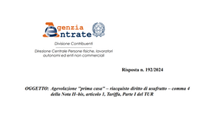 Agevolazione prima casa esclusa nel caso di riacquisto con diritto di usufrutto