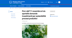 Contratti di sviluppo per la sostenibilità dei processi produttivi: domanda dall'11 novembre 2024