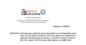 Plusvalenza superbonus: tassazione esclusa per il 50 per cento dell'immobile in successione