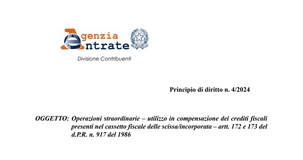 Crediti bonus edilizi: per la società scissa e incorporata compensazione con F24