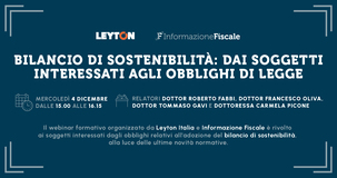 Bilancio di sostenibilità: webinar formativo il 4 dicembre