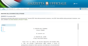 Rivalutazione pensioni 2025: il decreto MEF con l'aumento 