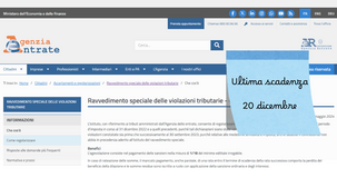Ravvedimento speciale, ultima rata in scadenza il 20 dicembre 