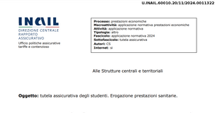 Studenti: l'assicurazione INAIL si applica fino al recupero dell'integrità psico-fisica