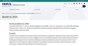 Pubblicato il bando ISI INAIL 2024: contributi a fondo perduto per la sicurezza 